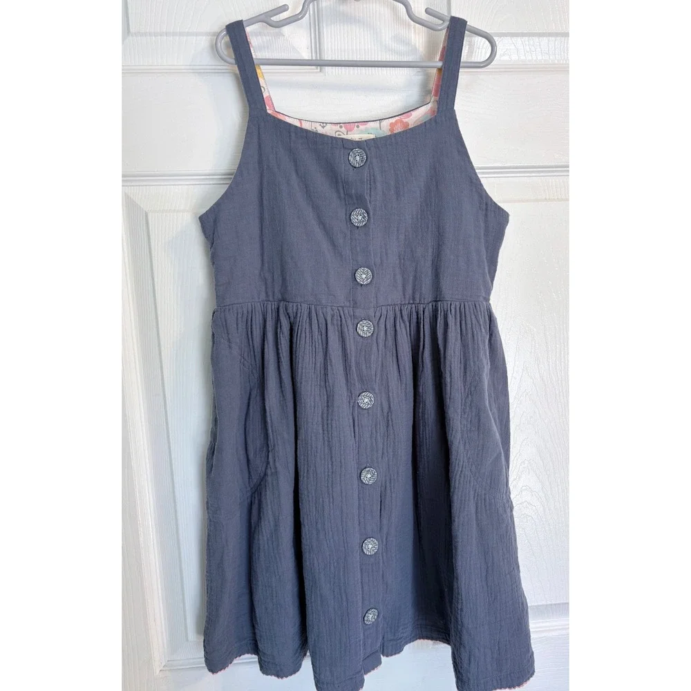 Matilda Jane Fallon Jumper Dress Kids Blue Just Imagine Button Front Gauze